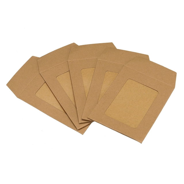 Unique Bargains Enveloppes de Fenêtre 3 Pieds' Transparentes Simple Face pour Photos, Marron Lot de 10