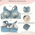thumbnail image 5 of BIMEI Women Mastectomy Bra Breast Prosthesis with Pockets Wirefree Comfort Everyday Bra H24,Blue,38A/B/C, 5 of 7
