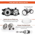 thumbnail image 4 of AKKON - For BMW E34 E32 5/7 Series Chrome Bezel Dual LED Ring Projector Headlights Lamps Left + Right, 4 of 7