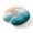 Teal green, variant on Neck Pillow, Grey Geometric Beach Memory Foam U-Shaped Travel Pillow for Airplane Car Train Office Nap, Portable Soft Head Neck Support for Sleeping & Reclining Ombre Waves Moire Abstract Art