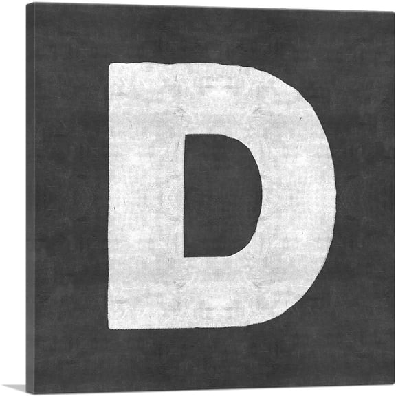 ARTCANVAS Chalkboard Alphabet Letter D Canvas Art Print - Size: 12" x 12" (0.75" Deep)