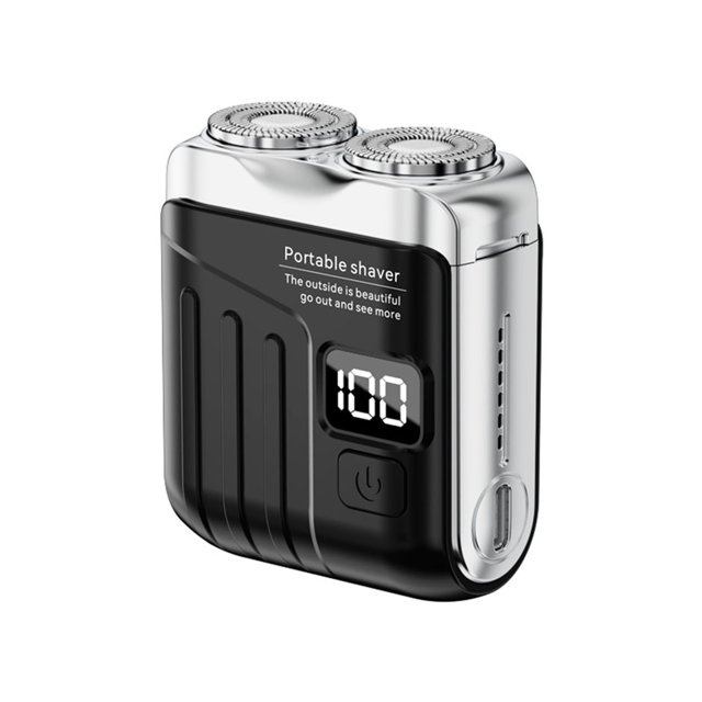 Afeitadora Eléctrica para Hombre, Recargable por USB, Doble Cuchilla, Recortadora de Barba para Uso en Seco y Húmedo, Afeitadora Eléctrica Portátil y Lavable B