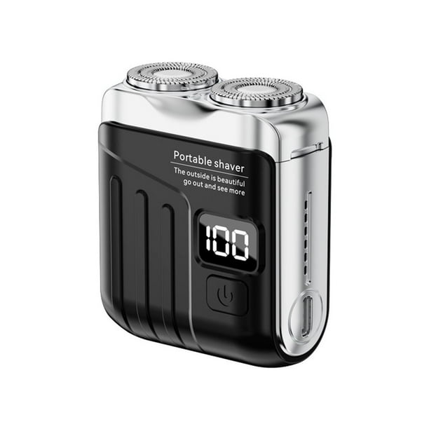 Afeitadora Eléctrica para Hombre, Recargable por USB, Doble Cuchilla, Recortadora de Barba para Uso en Seco y Húmedo, Afeitadora Eléctrica Portátil y Lavable B