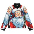 thumbnail image 4 of Jackets for Women Winter Coat Jackets Flannel Stand Collar Jacket(Santa Headphones Christmas Decor,Size:S-4XL), 4 of 7