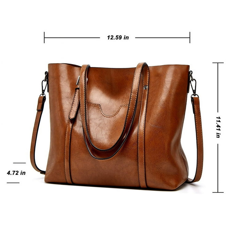 Ladies Tote Bag Zipper Shoulder Bags Women PU Large Capacity Crossbody Work