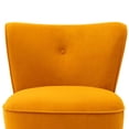 thumbnail image 2 of Accent Chair with Curved Back and Sleek Metal Legs, Yellow and Gold, 2 of 5