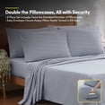 thumbnail image 4 of 6 Piece Printed Sheet Set, Deluxe Ultra Soft 1500 Series, Double Brushed Microfiber -Classic Navy, California King, 4 of 5