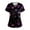 Navy #291, variant on Valentine Scrub Top for Women Hoilday Criss Cross V Neck Cute Love Heart Printed Scrubs Casual Short Sleeve Scrub Shirts Nursing Workwear Medical Nurse Uniform with Pockets Dark Purple XL