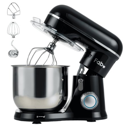 FAB 3.8 QT Compact Stand Mixer, 10-Speed Tilt-Head Stand Mixer with Stainless Accessories, Single Bowl, Black