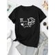 thumbnail image 2 of Camiseta De Manga Corta Para Mujer, Camisetas De Verano Para Pescar, Acampar, Uso DiarioWomen's Casual Music & Love Graphic Tee - Short Sleeve, Round Neck, Polyester Blend, Comfortable Summer Top fo, 2 of 6