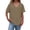 Khaki, variant on TKLPEHG Womens Tops Casual Short Sleeve Top Cotton Linen Tops Solid Color Comfy Loose Fit Regular V-Neck Blouses (Blue,XXL)