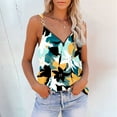 thumbnail image 2 of USSUMA Womens Summer Tops Spaghetti Strap Zip Tanks T-Shirts for Women Trendy Hawaiian Tropical Print Camis Blouses Tops Dressy Sleeveless V Neck Tunic Plus Size Shirts for Women, 2 of 5