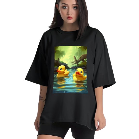Plus Size Shirt for Women Black Tops for Women Short Sleeves Shirt for Women Duck T Shirt Crewneck Shirt for Women XS