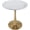 Beveled - Marbled White, variant on LeisureMod Round Dining Table Modern 35" MDF Wood Tabletop with Gold Steel Pedestal Base for Kitchen and Living Room Bristol Series in Natural Wood