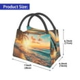 thumbnail image 2 of Yiaed Tropical Sunset Beach Scene Print Lunch box lunch bag Portable Insulated Lunch Box for Women Men Cooler Tote Bag with Front Pocket for Work Picnic Travel, 2 of 6