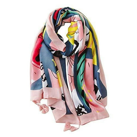 StylesILove Women Vivid Floral Printed Lightweight Tassel Scarf