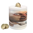 thumbnail image 1 of Humor Piggy Bank, Why You No Wake Me up Internet Meme with Complaining Oversleep Face and Watch Image Print, Ceramic Coin Bank Money Box for Cash Saving, 3.6" X 3.2", Tan, by Ambesonne, 1 of 4