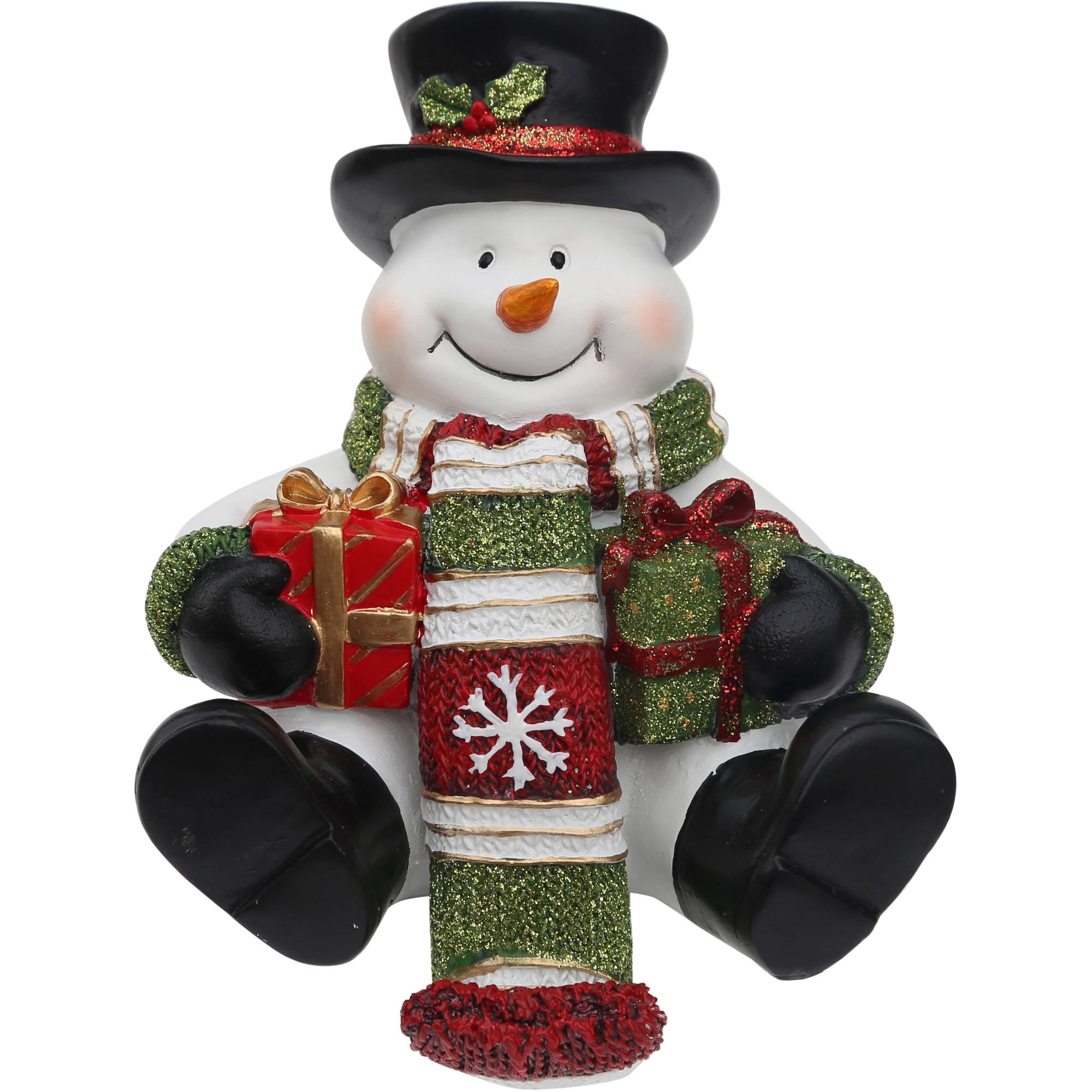 Holiday Time Christmas Decor Polyresin Snowman Stocking Holder