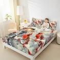 thumbnail image 4 of Manfei Christmas Bird Robin Bed Sheets for Kid, Winter Flower Plant King Sheets, Countryside Sheet Set, Breathable Home Decor, 4pcs, 4 of 7