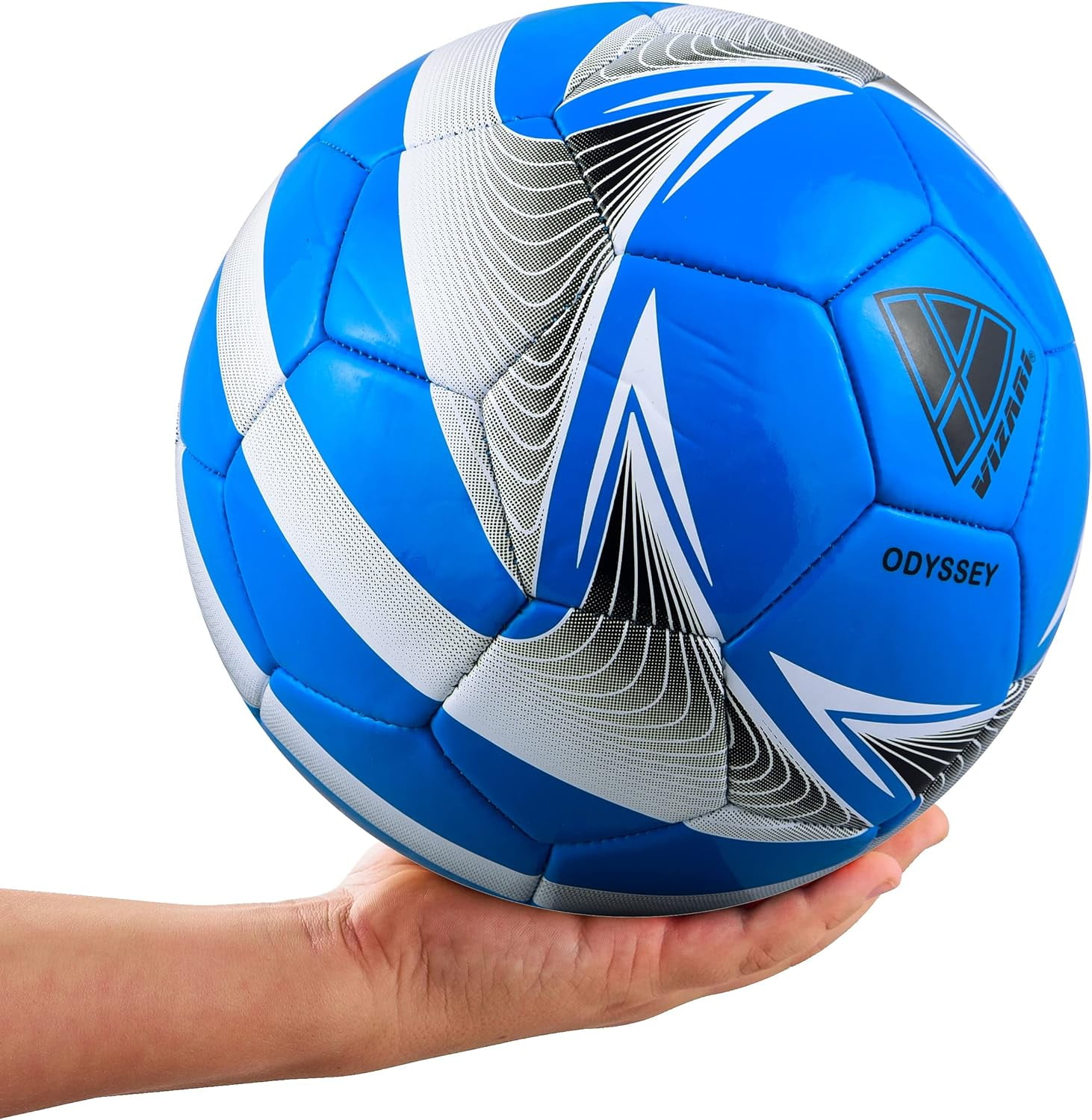 Vizari Odyssey Soccer Ball | Sizes 3, 4, 5 | Durable for Practice & Matches | Indoor & Outdoor Play - BLUE, 5