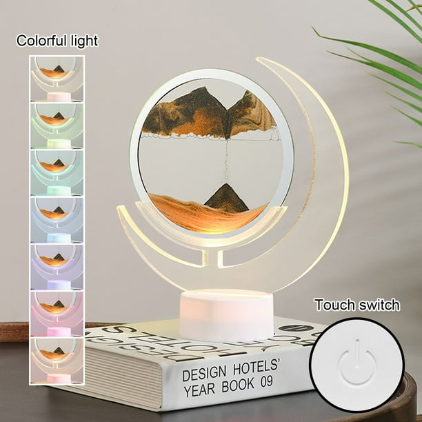 Decoración del hogar, decoración de habitaciones, decoración de paredes, pintura de arena nocturna con transmisión USB, pintura tridimensional, regalos decorativos para el hogar, lámpara de mesa LED c