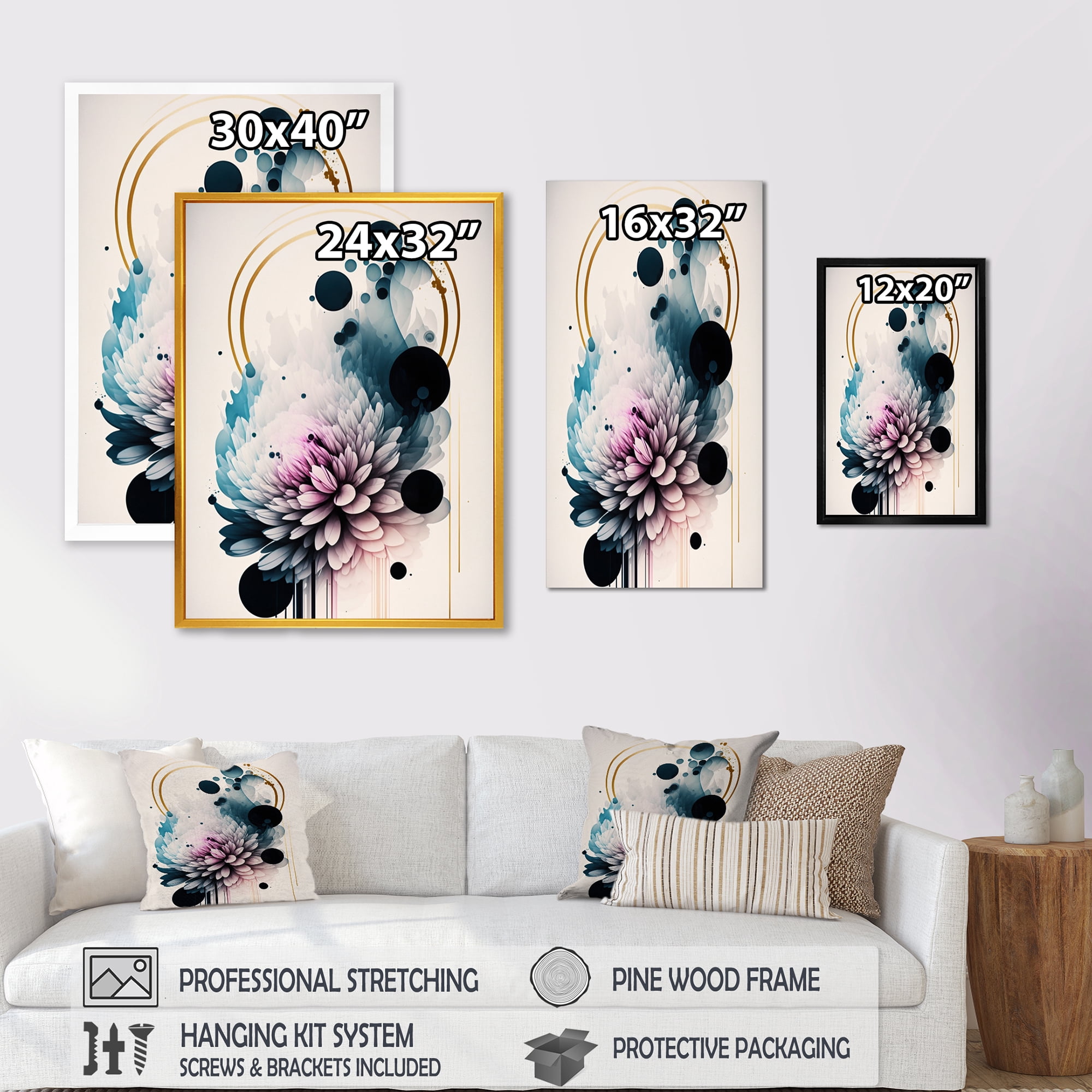 Designart Hyperrealistic Dahlia Flowers I Canvas Wall Art