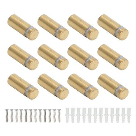 

12Pcs Standoff Screws Stainless Steel Electroplated Brushed Gold Advertising Nails for Acrylic Support Panels 12x30mm