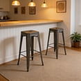 thumbnail image 1 of Mainstays 30 inch Metal Barstools Set of 4 Gunmetal Color, 1 of 7