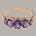 thumbnail image 5 of LBG British Made Stunning 10k Rose Gold Natural Amethyst Womens Band Ring - 33 size options - Size 8.5, 5 of 6