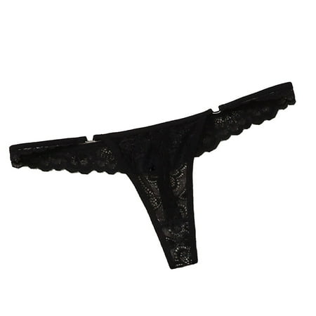 Women Lace Thongs String Transparent Underwear Sexy G String T Back Panty Breathable Panties Womens Sexy Seamless Lingerie Black L
