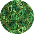 thumbnail image 1 of Ahgly Company Indoor Round Oriental Green Industrial Area Rugs, 4' Round, 1 of 4