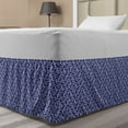 thumbnail image 1 of Blue and White Bed Skirt, Horizontal Wavy Lines with Curling Tips Abstract Pattern, Elastic Bedskirt Dust Ruffle Wrap Around for Bedding Decor, 4 Sizes, Navy Blue and White, by Ambesonne, 1 of 2