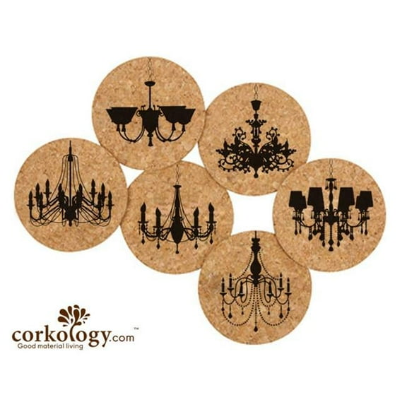 Corkology 384 Chandeliers Cork Coaster Sets
