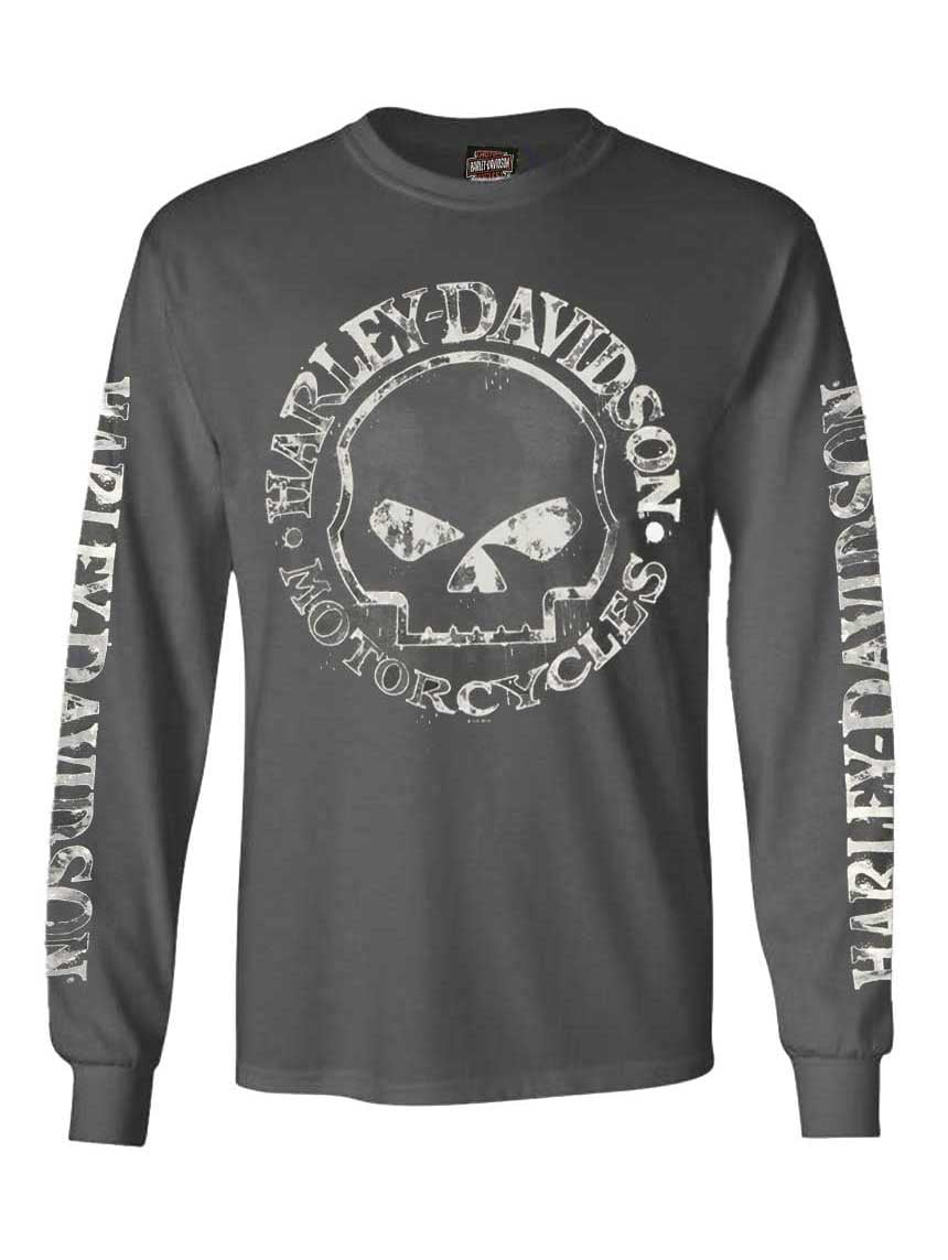 XXL Harley-Davidson Men's Skull Long Sleeve Tee Black Gr Herren Shirt Schwarz 