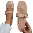 thumbnail image 4 of Wensltd Women's Shoes Mesh Mary Jane Flats Adjustable Buckle Flat Shoes Hollow Mesh Upper Spring Summer Daily Walking Breathable Ballet Flats Beige, 4 of 9