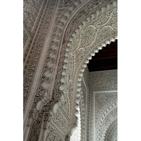 Wall tiles and carvings on Islamic law courts Morocco Canvas Art - Cindy Miller Hopkins DanitaDelimont (23 x 34)