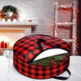 thumbnail image 4 of YAOMOBB Sac de Rangement pour Couronne Robuste Sac de Rangement pour Couronne de Noël Design à Carreaux Rouge Noir Imperméable Facile à Transporter avec Poignée, 4 of 5