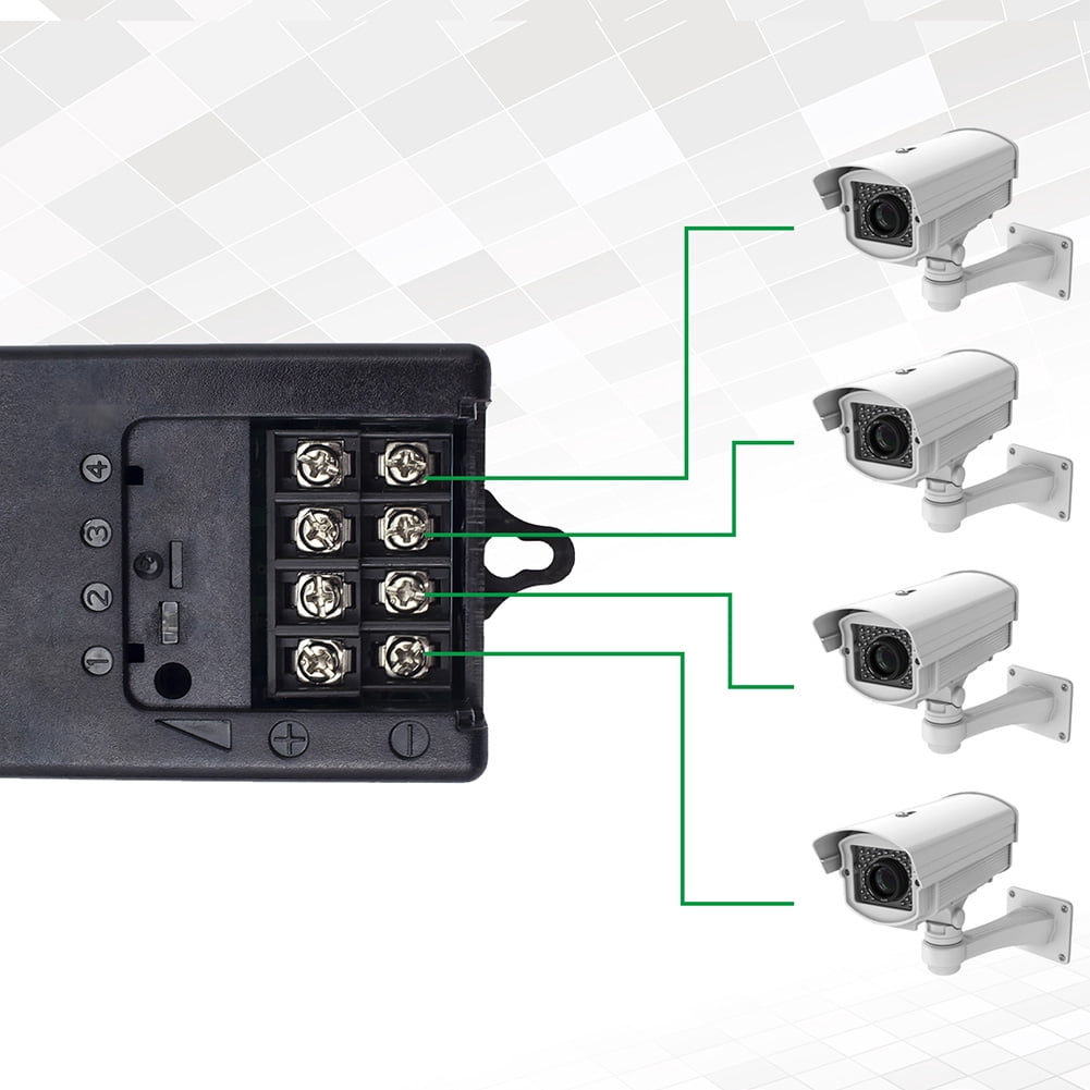 UltraPoE 4 Channel CCTV Camera Power Supply 6A 12V Din-Rail Mounting Distribution Power Adapter with PTC Fuse