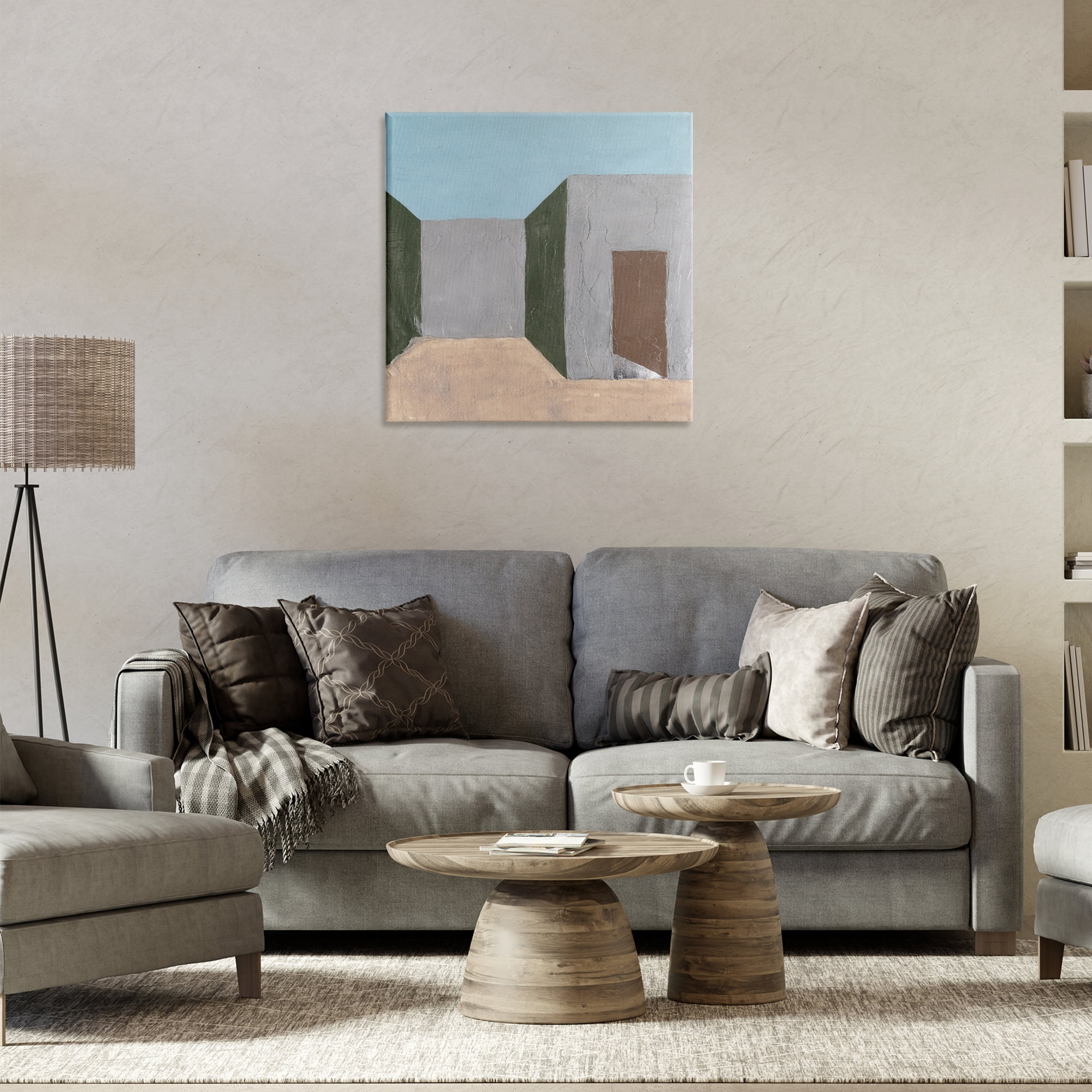 Stupell Industries Grey Rustic Building Buildings & Architecture Painting Wrapped Canvas Art Print Wall Art, 24 x 24