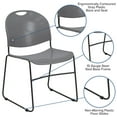 thumbnail image 2 of Flash Furniture Hercules Series Capacity Gray Ultra Compact Stack Chair with Black Frame, 2 of 9