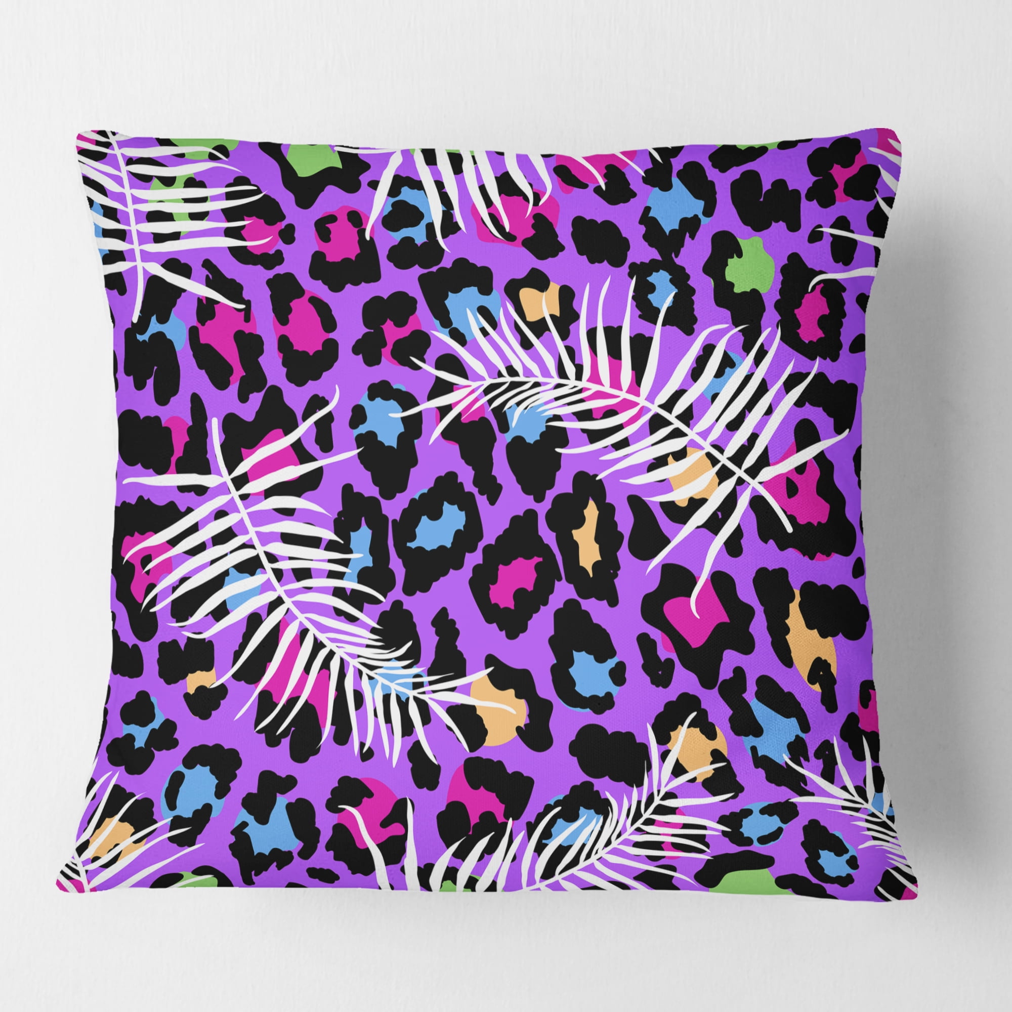 Designart Leopard Fur Safari VIII' Mid-Century Modern Throw Pillow - 18x18