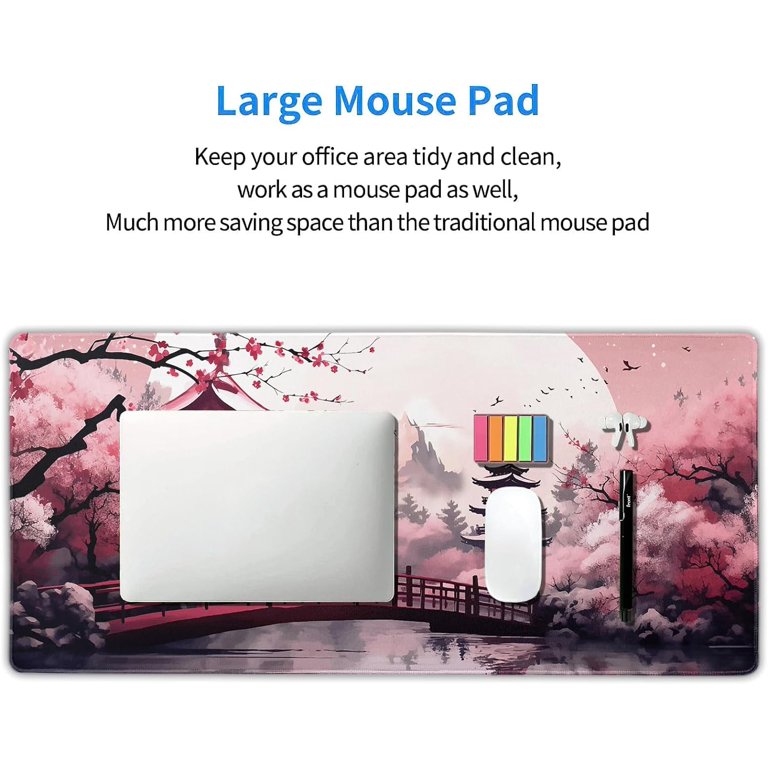 Pink Japanese Cherry Blossom Large Mouse Pad XXL Sakura