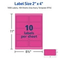 thumbnail image 5 of Avery Address Labels, 2" x 4", Neon Magenta, 1,000 Total (5974), 5 of 8
