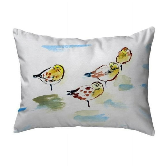 Betsy Drake NC1044 16 x 20 in. Four Sanderlings Non-Corded Indoor & Outdoor Pillow