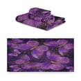 thumbnail image 2 of 3 Piece Bath Towels Set Bath Towel, Hand Towel and Face Towel for Bathroom, Gym, Hotel Glowing Purple Butterfly, 2 of 8