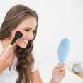 thumbnail image 3 of Unique Bargains 2 Pcs Delicate Handheld Mirror for Vacation Travel Sky Blue Plastic Glass 7.09"x3.11", 3 of 5