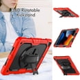 thumbnail image 3 of Case for iPad Air 3rd Generation 2019/iPad Pro 10.5 Inch 2017 with Screen Protector, 360 Degree Rotating Kickstand Hand Strap Heavy Duty Shockproof Cover with Shoulder Strap, Red, 3 of 7