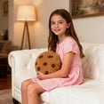 thumbnail image 4 of Chocolate Chip Cookie Plush Pillow, Soft Fluffy 11.0 inch Round Stuffed Cushion, 1 Pack Novelty Food Shaped Decorative Pillow for Living Room Couch Bedroom Home Sofa Resting Nap Decor, 4 of 6