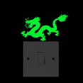 thumbnail image 1 of 2pcs Luminous Light Switch Decals Glow in The Dark China Dragon Pattern Wall Stickers Light Switch Decor Art Mural Paste, Green, 1 of 3