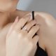 thumbnail image 3 of Anillo de moissanita de plata S925 para mujer con anillo rectangular verde Zuma de forma especial de 4 quilates, 3 of 5